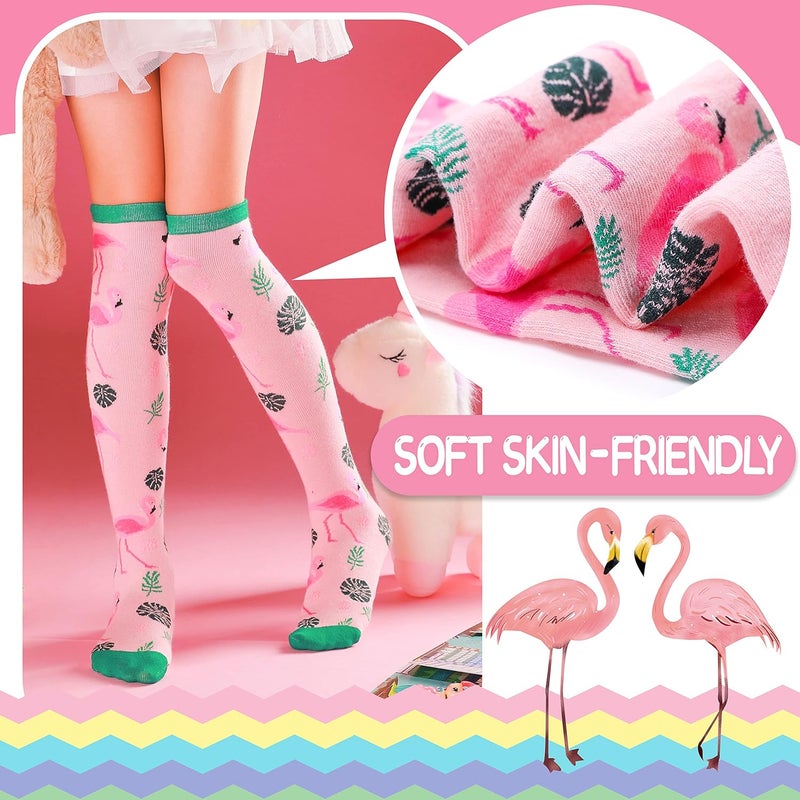 ANTSANG Kids Girls Knee High Socks Long Boot Crazy Silly Fun Gift Cute Tall Animal Socks for Child 6 Pairs - Image 2